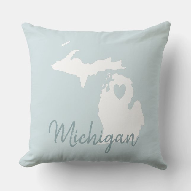 Michigan State map love home Kussen (Voorkant)