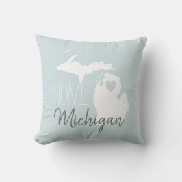 Michigan State map love home Kussen