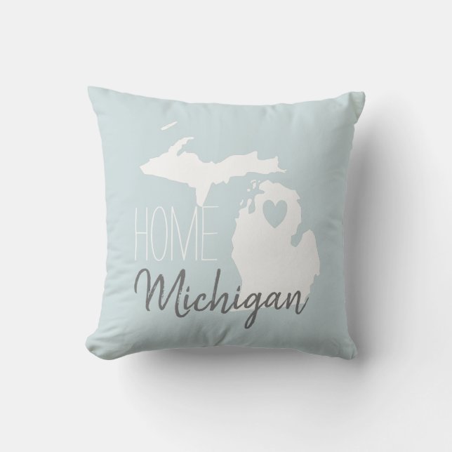 Michigan State map love home Kussen (Voorkant)