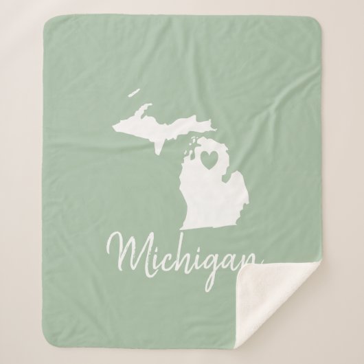 Michigan State map love home  Sherpa Deken (Voorkant)