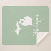 Michigan State map love home  Sherpa Deken (Voorkant (horizontaal))