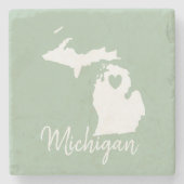 Michigan State map love home Stenen Onderzetter (Voorkant)