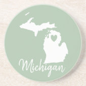 Michigan State map love home Zandsteen Onderzetter (Voorkant)