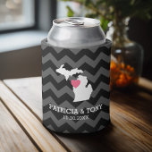 Michigan State Map met Custom Love Heart en Name Blikjeskoeler