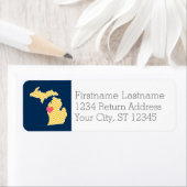 Michigan State Map met Custom Love Heart en Name Etiket (Insitu)