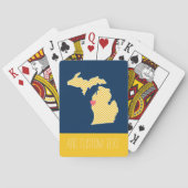 Michigan State Map met Custom Love Heart en Name Pokerkaarten (Achterkant)