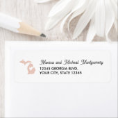 MICHIGAN State Map met hart - ELKE KLEUR Etiket (Insitu)