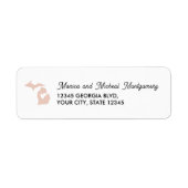 MICHIGAN State Map met hart - ELKE KLEUR Etiket (Voorkant)