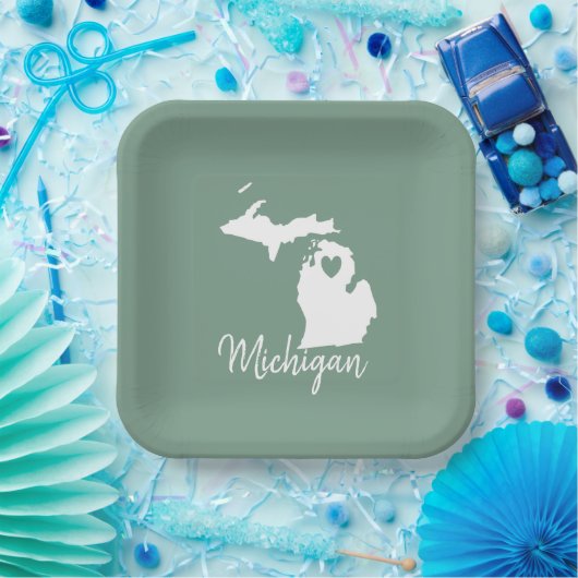 Michigan State Map Papieren Bordje (Feest)