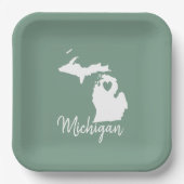 Michigan State Map Papieren Bordje (Voorkant)