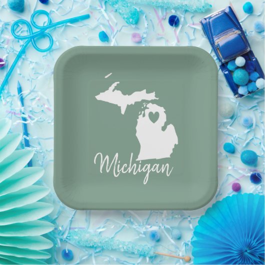 Michigan State Map Papieren Bordje (Feest)