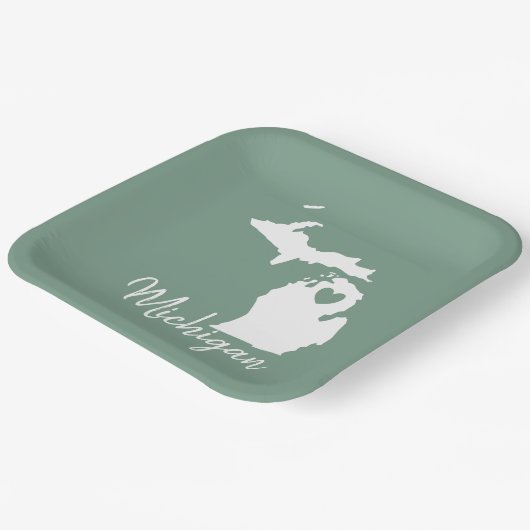 Michigan State Map Papieren Bordje (Gebogen)