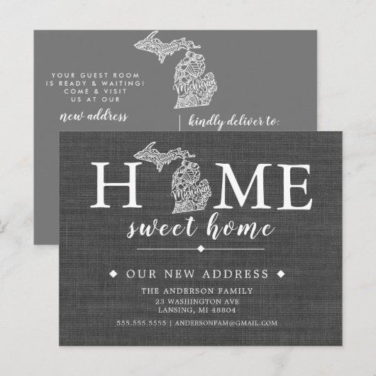 MICHIGAN State Moving Aankondiging Post Kaart (Voorkant / Achterkant)