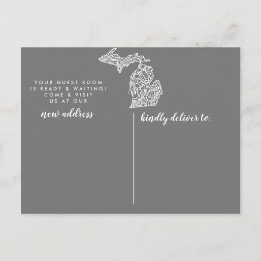 MICHIGAN State Moving Aankondiging Post Kaart (Achterkant)