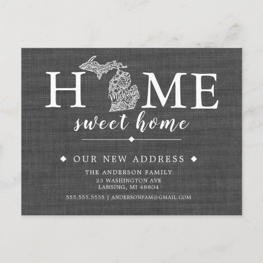 MICHIGAN State Moving Aankondiging Post Kaart (Voorkant)