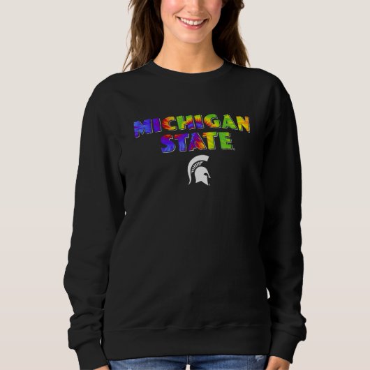 Michigan State MSU Spartans Pride Rainbow Tie Dye Trui (Voorkant)