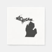 Michigan State Name Word Art Black Servetten (Voorkant)