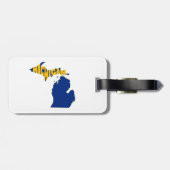 Michigan State Name Word Art Yellow Bagagelabel (Achterkant horizontaal)