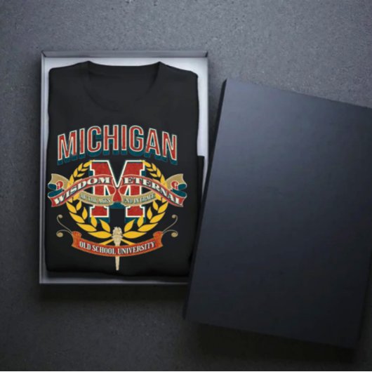 Michigan state old school university varsity t-shirt