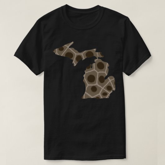 Michigan State Petoskey Stone Cutout T-shirt (Design voorkant)
