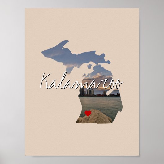 Michigan State Photo insert and town name Poster (Voorkant)