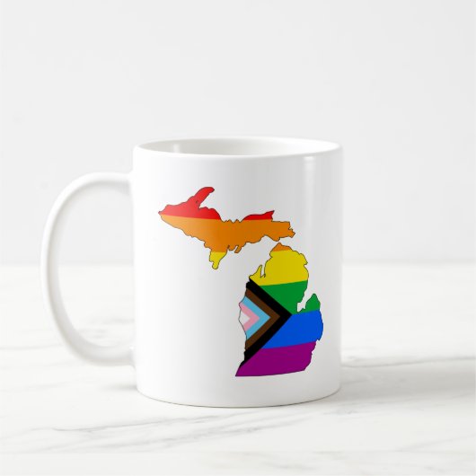 Michigan State Pride LGBTQ Progress Pride Koffiemok (Links)