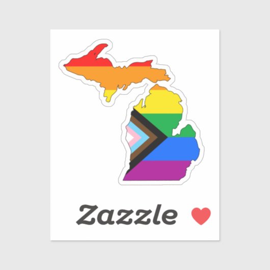 Michigan State Pride LGBTQ Progress Pride Sticker (Vel)