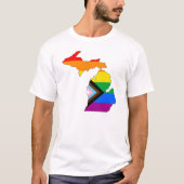 Michigan State Pride LGBTQ Progress Pride T-shirt (Voorkant)