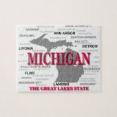 Michigan State Pride Map Silhouette Legpuzzel (Horizontaal)