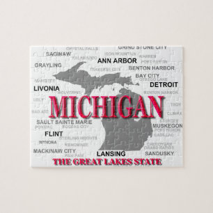 Michigan State Pride Map Silhouette Legpuzzel