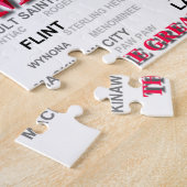 Michigan State Pride Map Silhouette Legpuzzel (Zijkant)