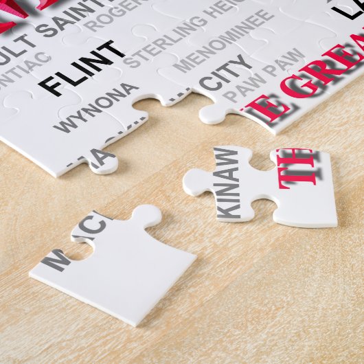 Michigan State Pride Map Silhouette Legpuzzel (Zijkant)