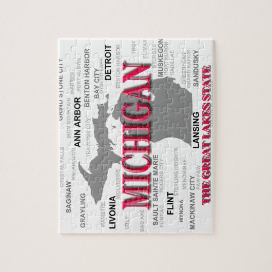 Michigan State Pride Map Silhouette Legpuzzel (Verticaal)
