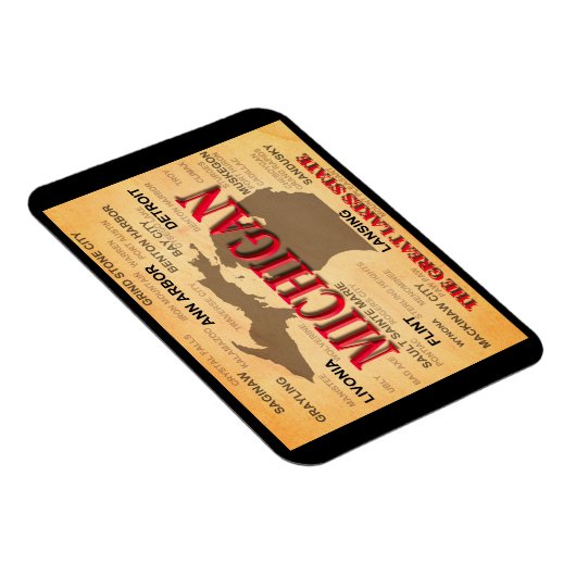 Michigan State Pride Map Silhouette Magneet (Rechterzijde)