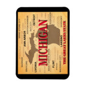 Michigan State Pride Map Silhouette Magneet (Verticaal)