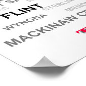 Michigan State Pride Map Silhouette Poster (Hoek)