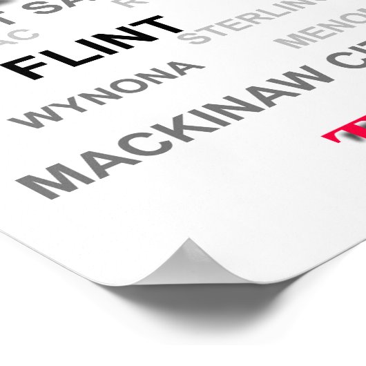 Michigan State Pride Map Silhouette Poster (Hoek)