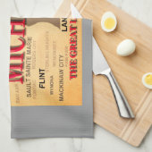 Michigan State Pride Map Silhouette Theedoek (Quarter Fold)