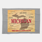 Michigan State Pride Map Silhouette Theedoek (Horizontaal)