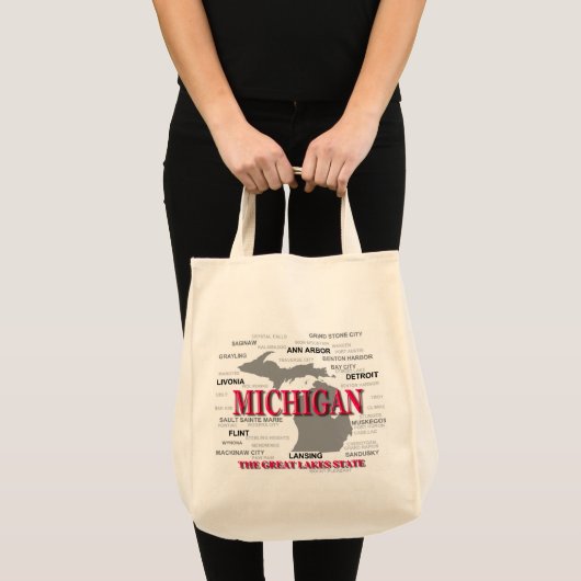 Michigan State Pride Map Silhouette Tote Bag (Voorkant (product))