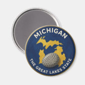 Michigan State Pride Wolverine Embleem 🐾 Magneet (Voorkant / Achterkant)
