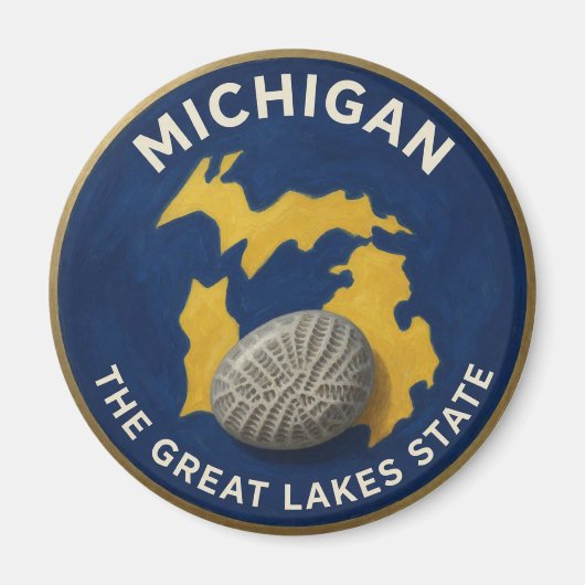 Michigan State Pride Wolverine Embleem 🐾 Magneet (Voorkant)