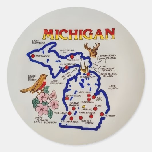 Michigan State Ronde Sticker (Voorkant)