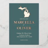 Michigan State Save the Date Destination Wedding Folie Uitnodiging (Voorkant)