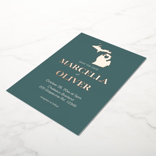 Michigan State Save the Date Destination Wedding Folie Uitnodiging (Gedraaid)