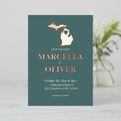 Michigan State Save the Date Destination Wedding Folie Uitnodiging (Staand Voorkant)