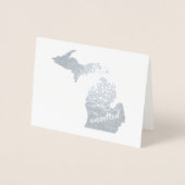 Michigan State Seal and Map ongezouten Folie Kaarten (Voorkant)