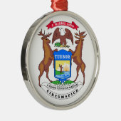 Michigan State Seal Metalen Ornament (Rechts)