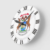 Michigan State Seal Ronde Klok (Hoek)