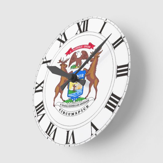 Michigan State Seal Ronde Klok (Hoek)
